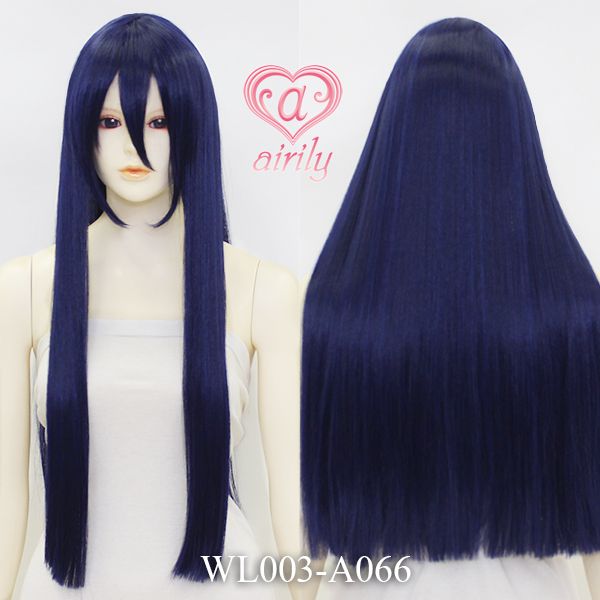 ロングストレート ブルー×ブラック